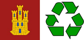 Escudo de Castilla La Mancha y símbolo del reciclaje